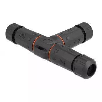 Elektriskais vadu savienotājs DELOCK 86919 — taisnais savienotājs, 85–260 V, melns, 25 × 114 mm
