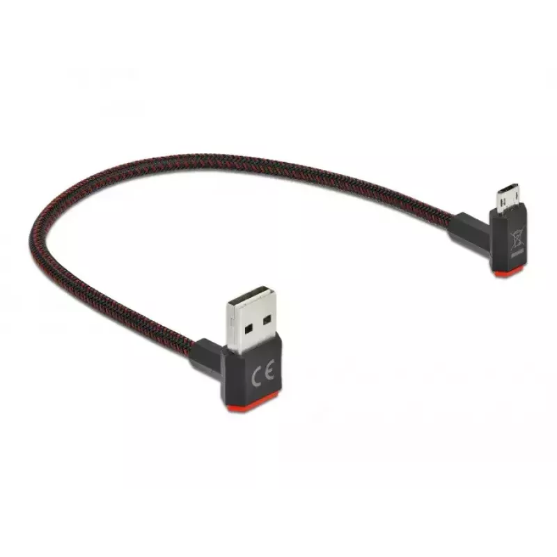USB kabelis DELOCK EASY-USB 2.0 Type-A uz Micro-B 0,2 m melns