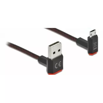 USB kabelis DELOCK EASY-USB 2.0 Type-A uz Micro-B 0,2 m melns