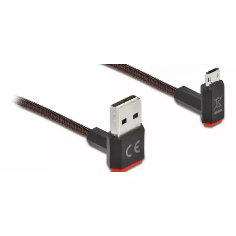 USB kabelis DELOCK EASY-USB 2.0 Type-A uz Micro-B 0,2 m melns