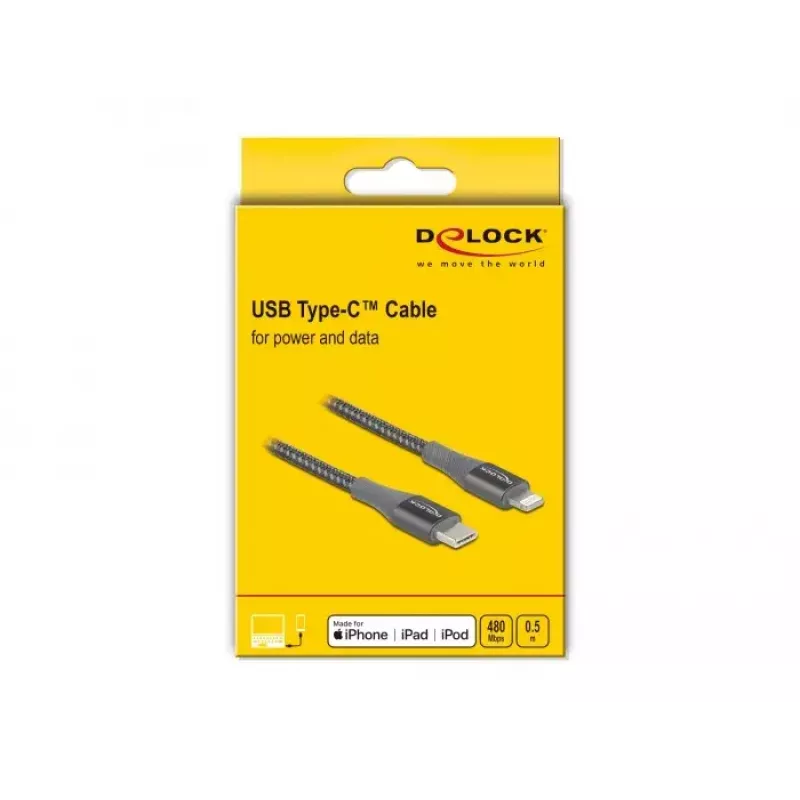 Datu un uzlādes kabelis USB Type-C uz Lightning DeLOCK 86630