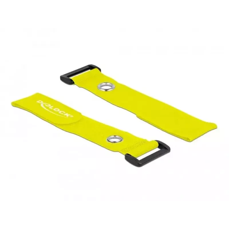 Āķa un cilpas kabeļu saite DeLOCK 19552 Dzeltena 280 mm 3 gab.