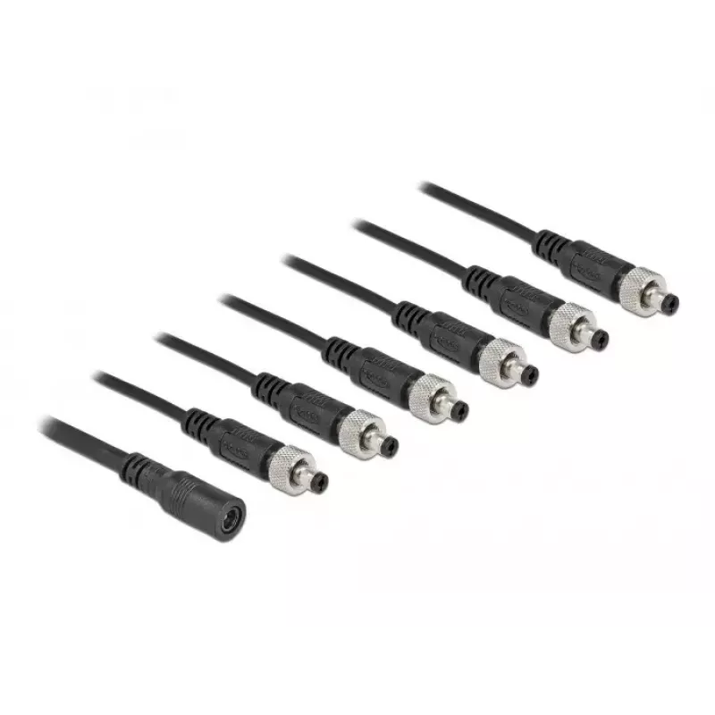 Kabeļa sadalītājs DeLOCK 86591 5.5 x 2.1 mm 1 x sievišķā uz 6 x vīrišķo skrūvējamu