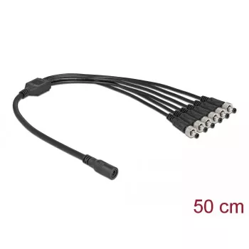 Kabeļa sadalītājs DeLOCK 86591 5.5 x 2.1 mm 1 x sievišķā uz 6 x vīrišķo skrūvējamu