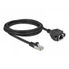 Tīkla pagarinātāja kabelis S/FTP RJ45 spraudnis uz RJ45 ligzdu Cat.6A 2 m melns DeLOCK 87002