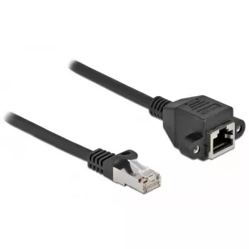 Tīkla pagarinātāja kabelis S/FTP RJ45 spraudnis uz RJ45 ligzdu Cat.6A 2 m melns DeLOCK 87002
