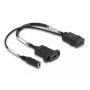 DeLOCK HDMI kabelis 4K 60 Hz ar līdzstrāvas padevi 2.1 x 5.5 mm 0.30 m panelī montējams