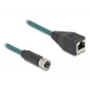 DeLOCK M12 adaptera kabelis X-kodēts 8 kontaktu ligzda uz RJ45 ligzdu 50 cm