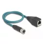 DeLOCK M12 adaptera kabelis X-kodēts 8 kontaktu ligzda uz RJ45 ligzdu 50 cm