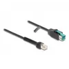 DeLOCK spirālveida kabelis RJ50 vīrišķais – PoweredUSB vīrišķais 12 V, 3 m, melns