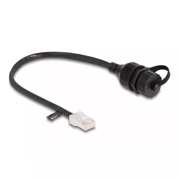 Tīkla kabelis DeLOCK 88012 RJ45 vīr. – RJ45 siev. Cat5e 0,25m melns