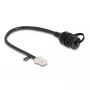 Tīkla kabelis DeLOCK 88012 RJ45 vīr. – RJ45 siev. Cat5e 0,25m melns