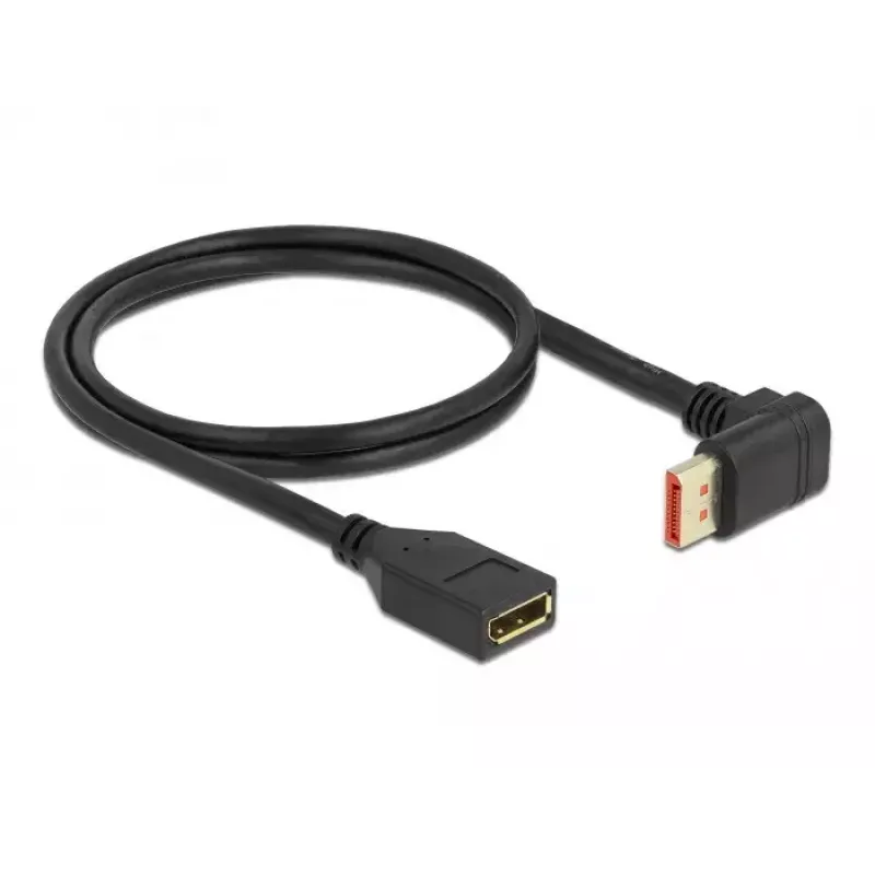 DisplayPort pagarinātāja kabelis DeLOCK 90° leņķī uz augšu 8K 60 Hz 1 m