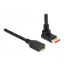 DisplayPort pagarinātāja kabelis DeLOCK 90° leņķī uz augšu 8K 60 Hz 1 m