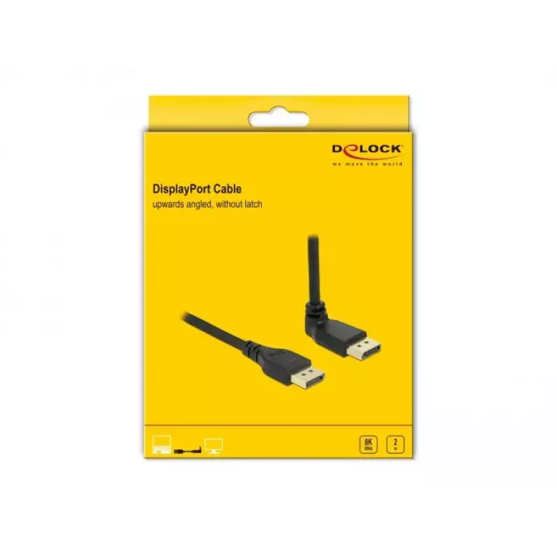 DisplayPort kabelis DELOCK 2 m, DisplayPort uz DisplayPort, 5,7 mm diametrs, līdz 32 audio kanāliem