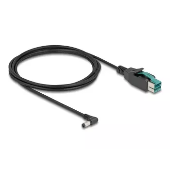 DeLOCK PoweredUSB kabelis, 12 V spraudnis uz DC 5.5 x 2.5 mm leņķveida spraudnis, 2 m