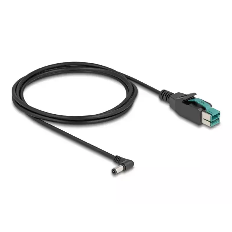 DeLOCK PoweredUSB kabelis, 12 V spraudnis uz DC 5.5 x 2.5 mm leņķveida spraudnis, 2 m