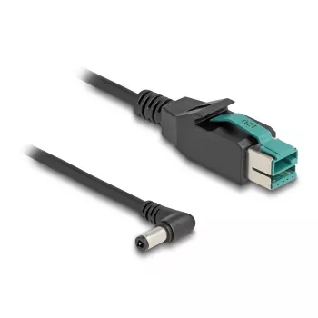 DeLOCK PoweredUSB kabelis, 12 V spraudnis uz DC 5.5 x 2.5 mm leņķveida spraudnis, 2 m