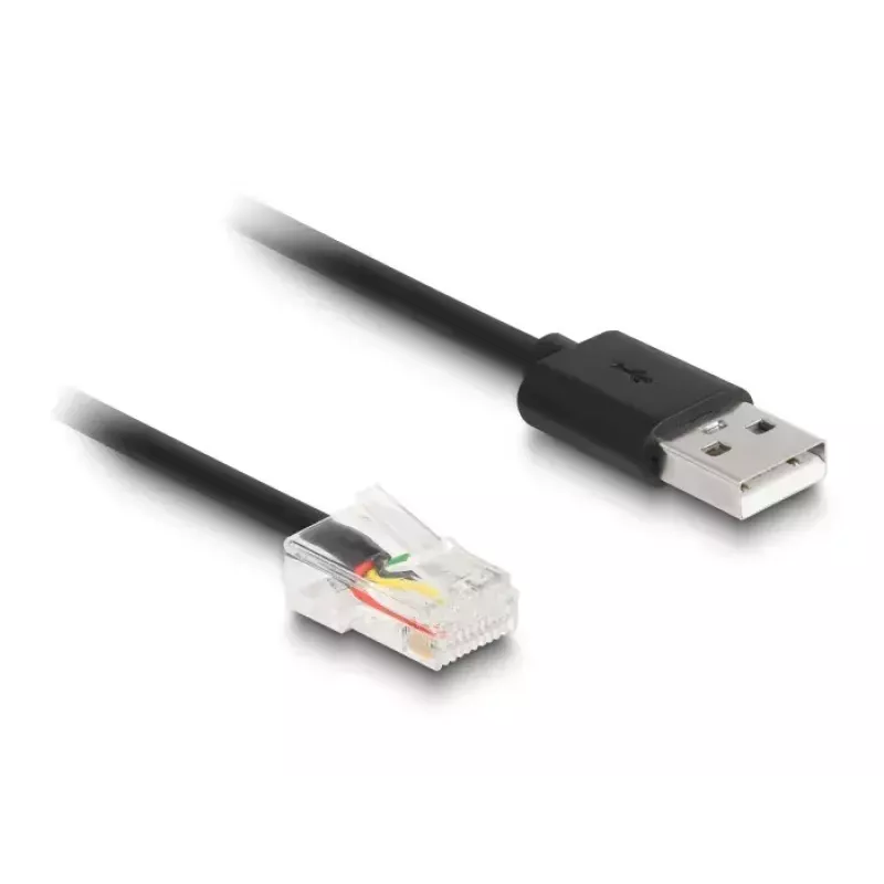 DeLOCK RJ50 uz USB 2.0 Type-A spirālveida kabelis 2 m melns