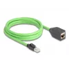 Tīkla kabelis DeLOCK RJ45 Cat.6A spraudnis–ligzda 2 m zaļš