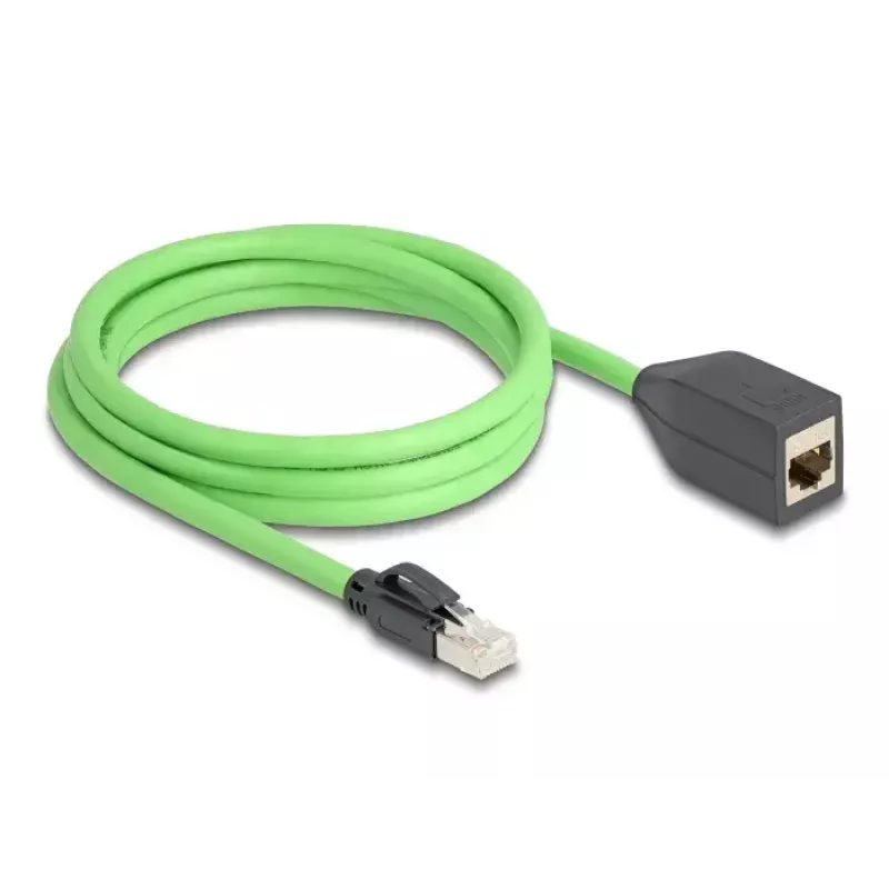 Tīkla kabelis DeLOCK RJ45 Cat.6A spraudnis–ligzda 2 m zaļš