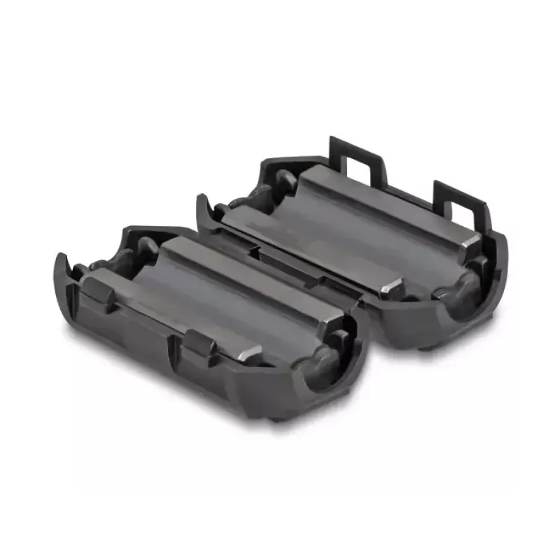 Ferīta serdes fiksators DELOCK 80945, melns, niķelis/plastmasa/cinks, 16,5×30×14 mm, 2 gab. iepakojumā