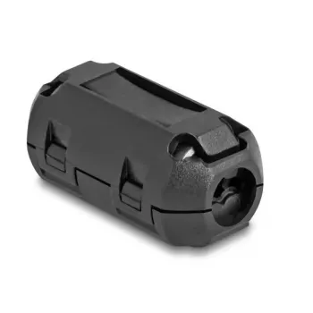 Ferīta serdes fiksators DELOCK 80945, melns, niķelis/plastmasa/cinks, 16,5×30×14 mm, 2 gab. iepakojumā