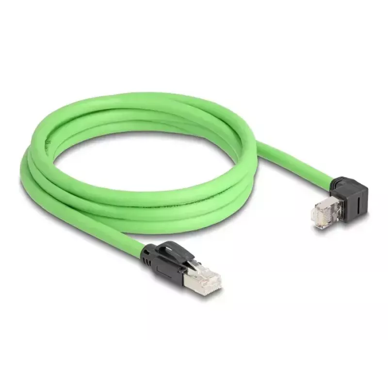 Tīkla kabelis DeLOCK RJ45 Cat.6A spraudnis–spraudnis uz augšu vērsts leņķis 2 m zaļš