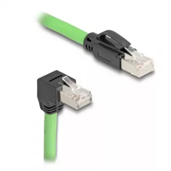 Tīkla kabelis DeLOCK RJ45 Cat.6A spraudnis–spraudnis uz augšu vērsts leņķis 2 m zaļš