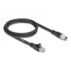 Tīkla kabelis DeLOCK 80577 M12 uz RJ-45 Cat5e 1m melns