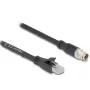 Tīkla kabelis DeLOCK 80577 M12 uz RJ-45 Cat5e 1m melns