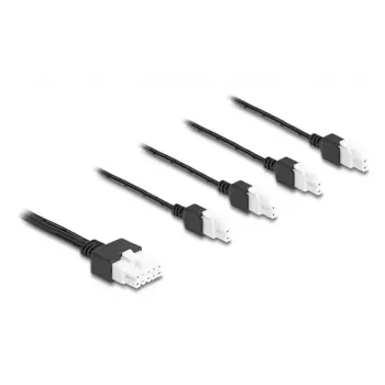 Strāvas kabelis DeLOCK 90173 Melns 1 m 4 x DC