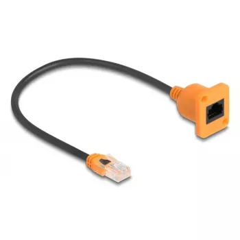 Tīkla kabelis DELOCK 90803 Cat5e U/UTP RJ-45 uz RJ-45 Melns/Oranžs 0,3 m