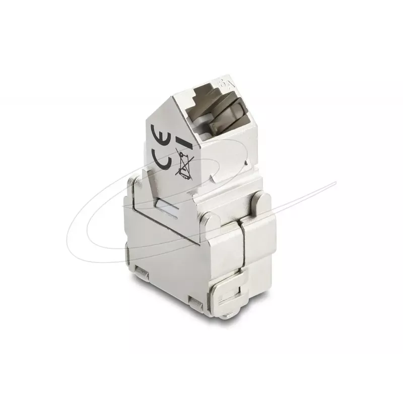 Keystone modulis DELOCK 90938 — RJ-45 Cat.6A ekranēts plakans keystone, balts