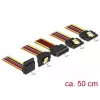 SATA kabelis DeLOCK 60149 0,5 m SATA 15-pin 4 x SATA 15-pin Melns Oranžs Sarkans Dzeltens
