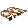 SATA kabelis DeLOCK 60149 0,5 m SATA 15-pin 4 x SATA 15-pin Melns Oranžs Sarkans Dzeltens