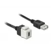 Keystone modulis DeLOCK 86391 USB C plakans melns balts