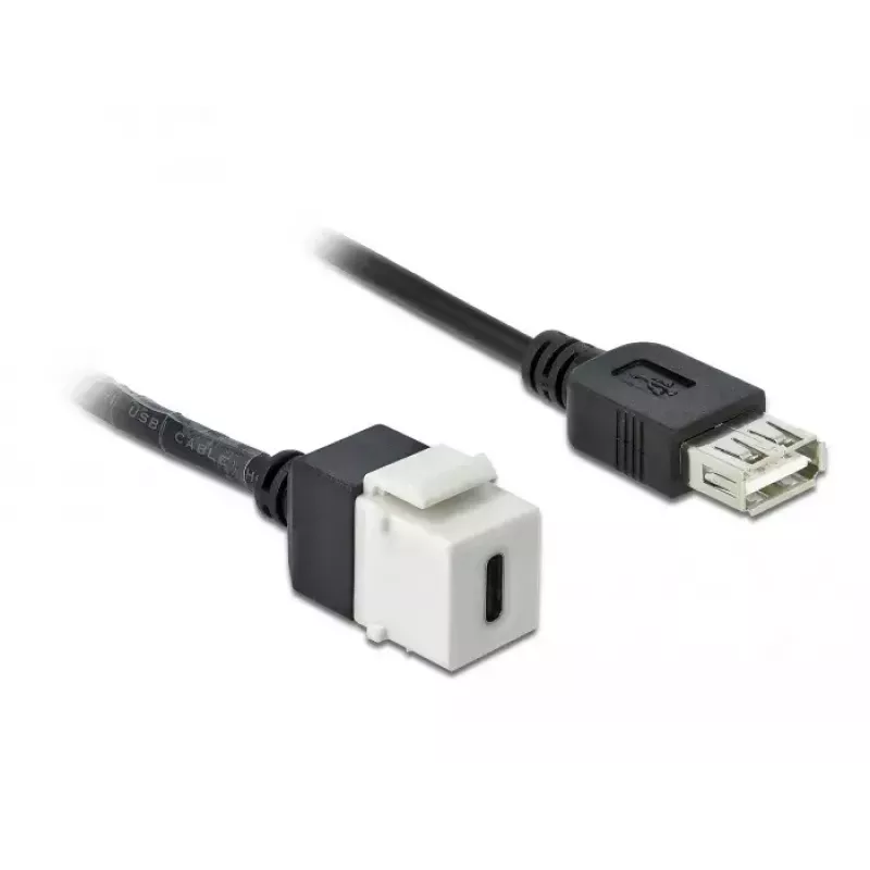 Keystone modulis DeLOCK 86391 USB C plakans melns balts