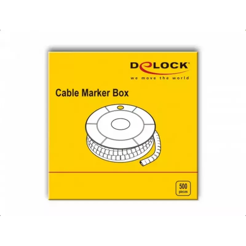 Kabeļu marķieris DeLOCK 18355 Dzeltens Plastmasa 500 gab.