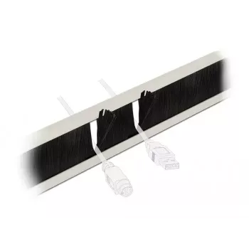 Kabeļu pārvaldības panelis DeLOCK 19 collu kabelis Management Brush Strip bezinstrumentu 1U pelēks