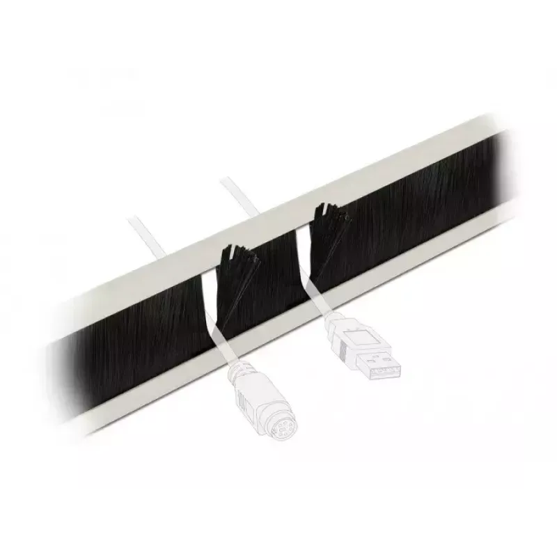 Kabeļu pārvaldības panelis DeLOCK 19 collu kabelis Management Brush Strip bezinstrumentu 1U pelēks