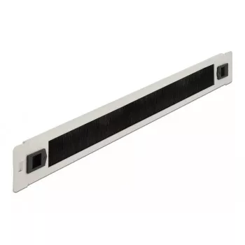 Kabeļu pārvaldības panelis DeLOCK 19 collu kabelis Management Brush Strip bezinstrumentu 1U pelēks