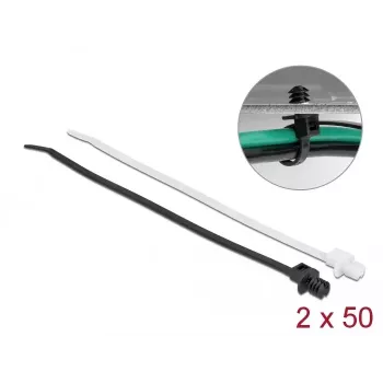 Kabeļsaites ar lamelu pamatni DeLOCK 19502 L 200 x W 4.8 mm 100 gab.