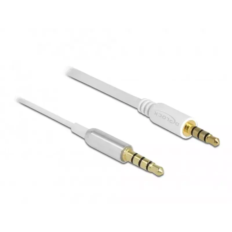 Audio kabelis DeLOCK 66073 0,5 m 3,5 mm sudraba balts
