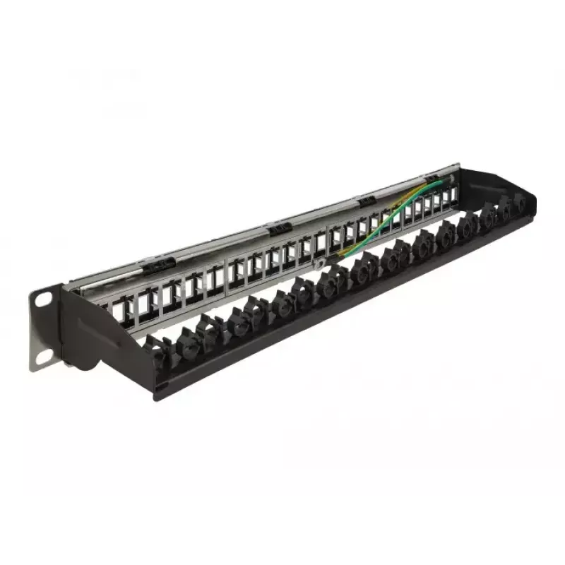 Patch Panel DeLOCK 19 inch 24 Port with kabelis Fixing Rail