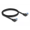 DeLOCK RJ45 tīkla kabelis Cat.6A S/FTP kreisais leņķis 3 m melns
