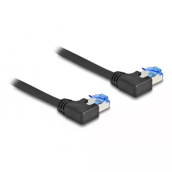 DeLOCK RJ45 tīkla kabelis Cat.6A S/FTP kreisais leņķis 3 m melns