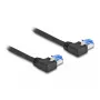 DeLOCK RJ45 tīkla kabelis Cat.6A S/FTP kreisais leņķis 3 m melns