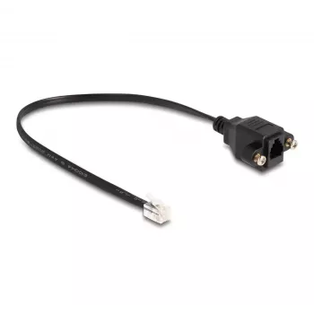 DeLOCK kabelis RJ10 spraudnis uz RJ10 ligzdu 30 cm melns