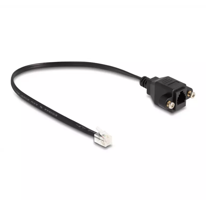 DeLOCK kabelis RJ10 spraudnis uz RJ10 ligzdu 30 cm melns